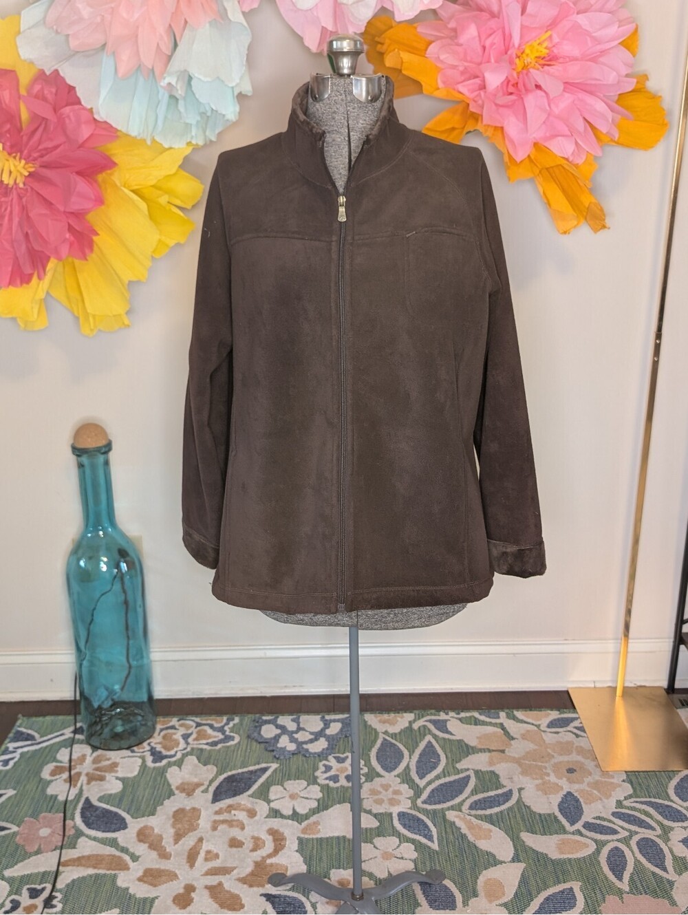 Cambridge Dry Goods Women's Brown Faux Fur Jacket Size 1X